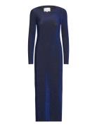 Tess L/S Dress Maxikjole Festkjole Navy Noella