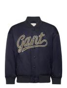 Script Logo Varsity Jacket Bomberjakke Navy GANT