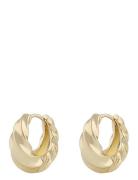 Lydia Big Twist Ring Ear Accessories Jewellery Earrings Hoops Gold SNÖ Of Sweden