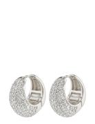 Naomi Recycled Crystal Hoops Accessories Jewellery Earrings Hoops Silver Pilgrim