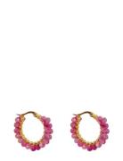 Malia Steel Round Ear Accessories Jewellery Earrings Hoops Pink Pipol's Bazaar