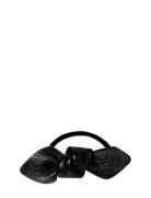 Leather Bow Small Hair Tie Accessories Hair Accessories Scrunchies Black Corinne