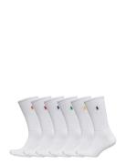 Cotton-Blend Crew Sock 6-Pack Underwear Socks Regular Socks White Polo Ralph Lauren Underwear