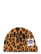 Basic Leopard Baby Beanie Accessories Headwear Hats Baby Hats Beige Mini Rodini