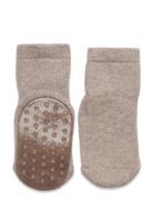 Cotton Socks - Anti-Slip Strømper Non-slip Brown Mp Denmark