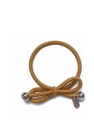 Hair Tie With Gold Bead - Gold Accessories Hair Accessories Scrunchies Brown Ia Bon