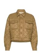 Water-Repellant Cropped Quilted Jacket Quiltet Jakke Brown Polo Ralph Lauren