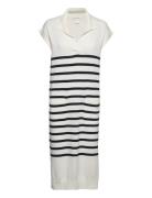 Dress Claire Knitted Stripe Knælang Kjole White Lindex