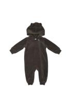 Jumpsuit Velour, Dark Mole Langærmet Body Black Smallstuff