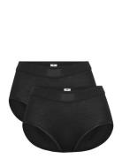 Sloggi Double Comfort Maxi 2P Lingerie Panties High Waisted Panties Black Sloggi