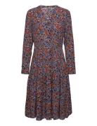 Midi Dress With All-Over Floral Print Knælang Kjole Multi/patterned Esprit Casual
