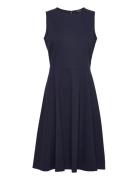 Ponte Fit-And-Flare Dress Knælang Kjole Navy Lauren Ralph Lauren