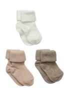 Cotton Rib Baby Socks - 3-Pack Sokker Strømper Multi/patterned Mp Denmark