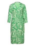 Slfsirine Ls Midi Wrap Dress B Curve Knælang Kjole Green Selected Femme