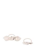 Leather Bow Hair Tie Big And Small 2-Pack Accessories Hair Accessories Scrunchies Cream Corinne