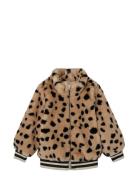 Nmfmindy Faux Fur Jacket Leo Jakke Beige Name It