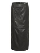 Lanamw Leather Long Skirt Lang Nederdel Black My Essential Wardrobe