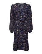 Vmanne Ls Calf Dress Wvn Knælang Kjole Blue Vero Moda