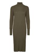 Srfelina Rollneck Dress Knit Knælang Kjole Green Soft Rebels