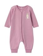 Nbfnightsuit Zip Orchid Haze Rabbit Noos Pyjamas Sie Jumpsuit Purple Name It