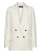 Logo Tailored Blazer Blazers Double Breasted Blazers White Karl Lagerfeld