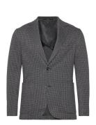 Slim-Fit Micro-Houndstooth Jacket Suits & Blazers Blazers Single Breasted Blazers Grey Mango