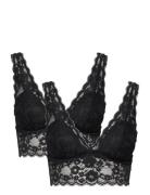 Bra Iris Lace Bralette 2 Pack Lingerie Bras & Tops Soft Bras Bralette Black Lindex