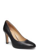 Camila Burnished Leather Pump Shoes Heels Pumps Classic Black Lauren Ralph Lauren