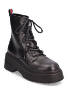 Tjw Lace Up Boot Chunky Shoes Boots Ankle Boots Laced Boots Black Tommy Hilfiger