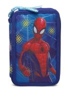 Spiderman, Filled Double Pencil Case Accessories Bags Pencil Cases Blue Spider-man