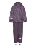 Rainwear Set -Aop, W.fleece Outerwear Rainwear Rainwear Sets Purple CeLaVi