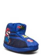 Super Mario House Shoe Slippers Hjemmesko Blue Super Mario