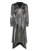 Estelle Metallic Dress Knælang Kjole Silver AllSaints