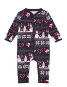 Christmas Heart Jumpsuit Navy Baby Pyjamas Sie Jumpsuit Multi/patterned Christmas Sweats