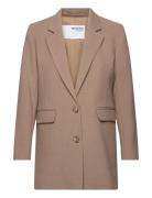 Slfrita Ls Relaxed Blazer Camel Mel Noos Blazers Single Breasted Blazers Beige Selected Femme