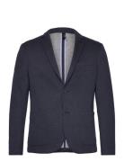 Piqué Blazer Suits & Blazers Blazers Single Breasted Blazers Blue Tom Tailor