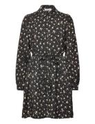 Mschnathasia Ladonna Shirt Dress Aop Kort Kjole Black MSCH Copenhagen