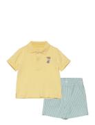 Polo Bear Cotton Polo Shirt & Short Set Sets Sets With Short-sleeved T-shirt Multi/patterned Ralph Lauren Baby