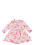 Cloud Castle Bodysuit Dress Dresses & Skirts Dresses Baby Dresses Long-sleeved Baby Dresses Pink Martinex