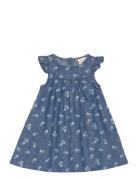Dress Ss Aop Chambray Dresses & Skirts Dresses Casual Dresses Short-sleeved Casual Dresses Blue Minymo