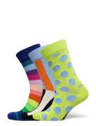 3-Pack Multicolor Socks Gift Set Lingerie Socks Regular Socks Green Happy Socks