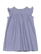 Dress Chambray Dot Dresses & Skirts Dresses Casual Dresses Sleeveless Casual Dresses Blue Creamie