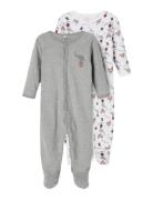 Nbnnightsuit 2P W/F Grey Mel Circus Noos Pyjamas Sie Jumpsuit Multi/patterned Name It