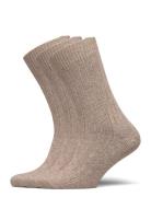 Supreme Sock 3-Pack Underwear Socks Regular Socks Beige Amanda Christensen