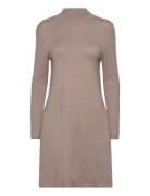 Vicomfy A-Line Rollneck Knit Dress/Pb/1 Dresses Knitted Dresses Beige Vila