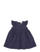 Classic Crisp Poplin Dress W. Embroidery Dresses & Skirts Dresses Casual Dresses Short-sleeved Casual Dresses Navy Copenhagen Colors