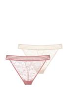 Anika-2Pp String G-streng Undertøj Pink Dorina