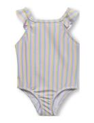 Kmganna Frill Swimsuit Acc Badedragt Badetøj Purple Kids Only