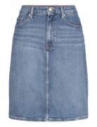 Dnm A-Line Skirt Hw Mel Knælang Nederdel Blue Tommy Hilfiger