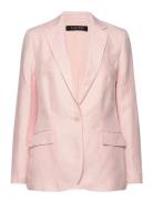 Linen-Blend Twill Blazer Blazers Single Breasted Blazers Pink Lauren Ralph Lauren